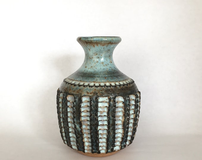 1969 Decorative Vase Impressed Pattern Pottery Studio - Etsy