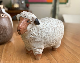 Ceramic Lamb Figurine / Animal Friends Cornwall UK pottery