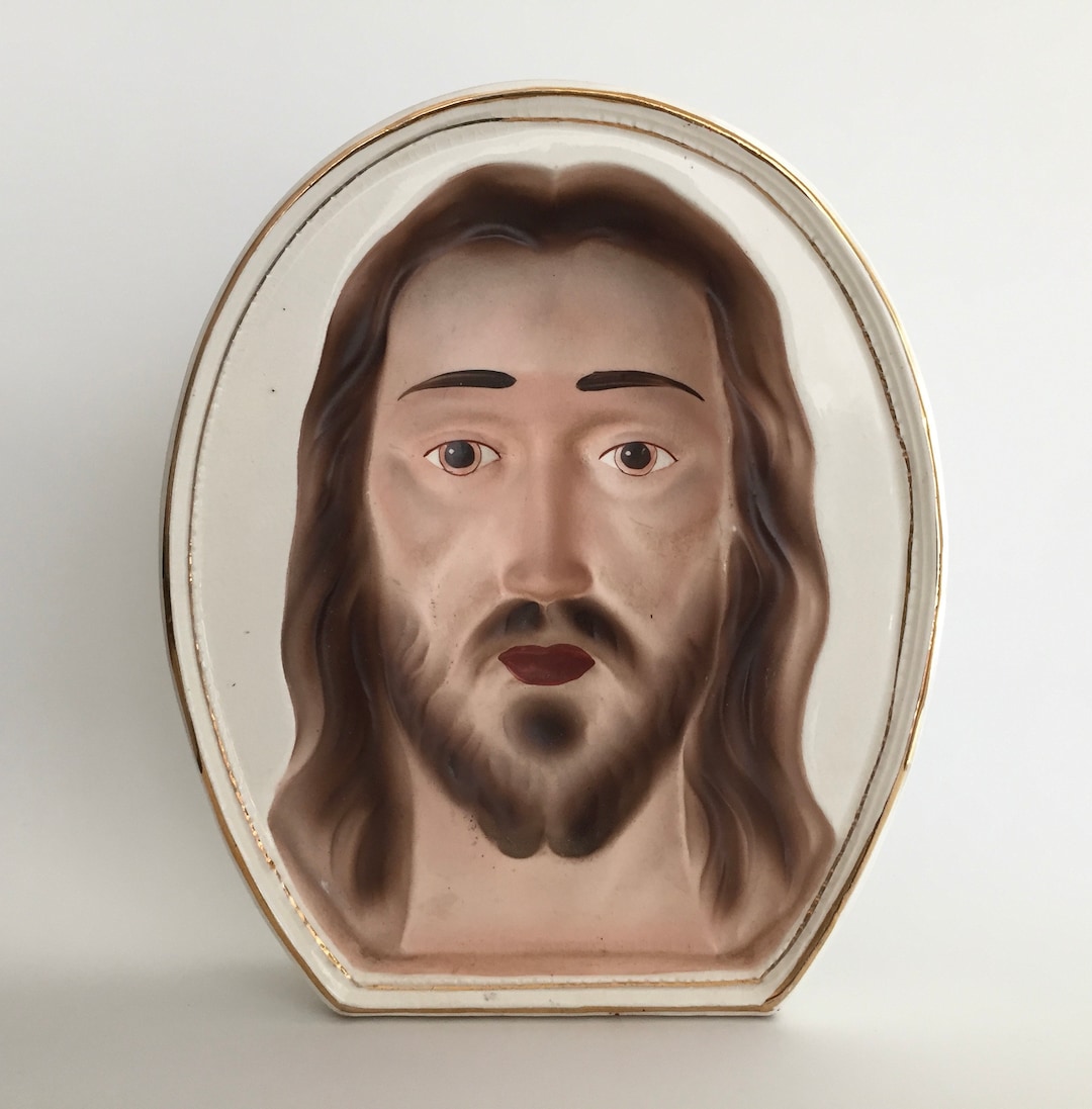 Religious Concave Jesus Face Wall Decor Etsy