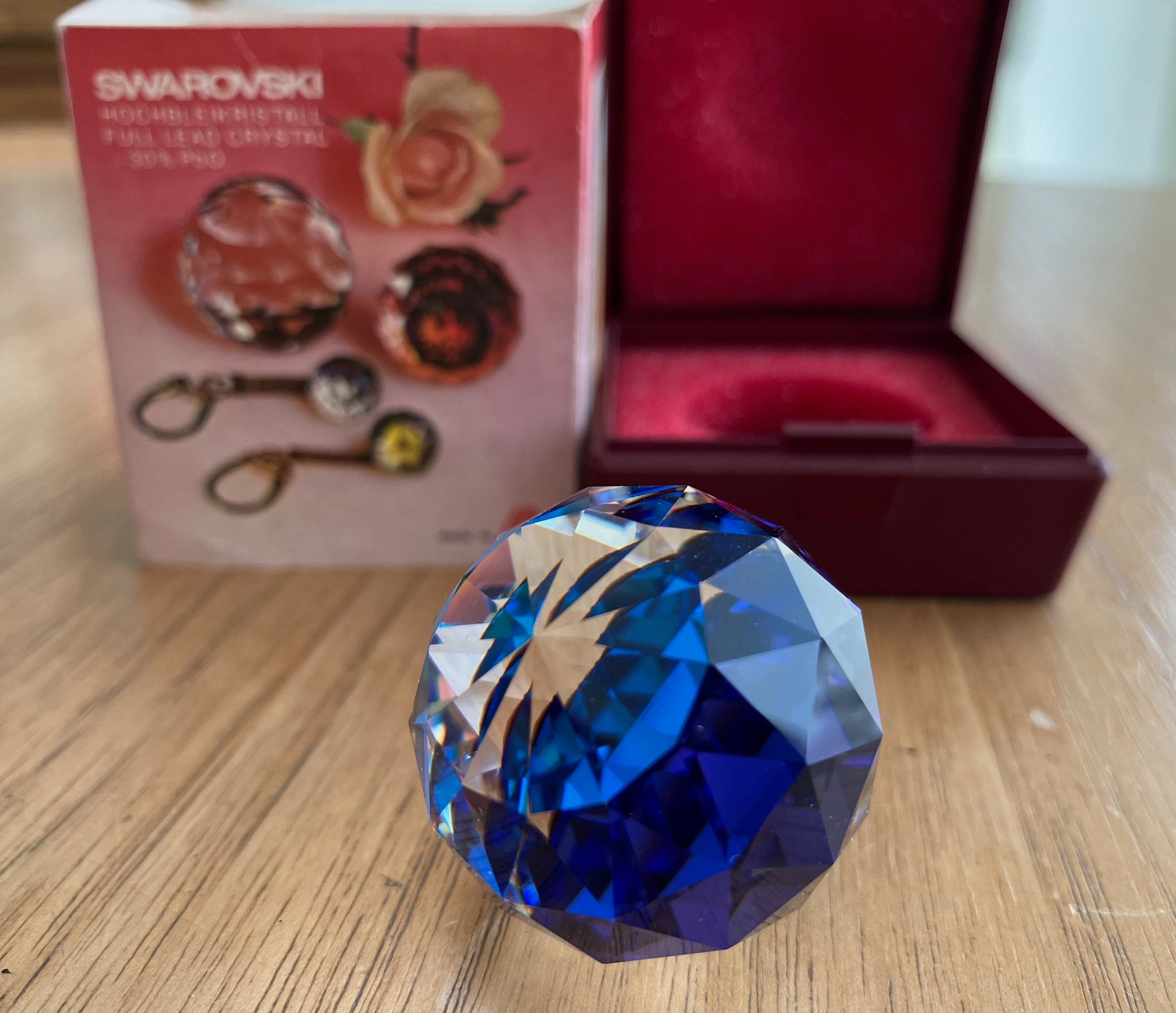 Round Faceted Swarovski Crystal in Original Box / Home