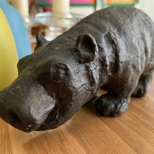 Hippo 6" Solid Bronze Figurine | arsf home decor