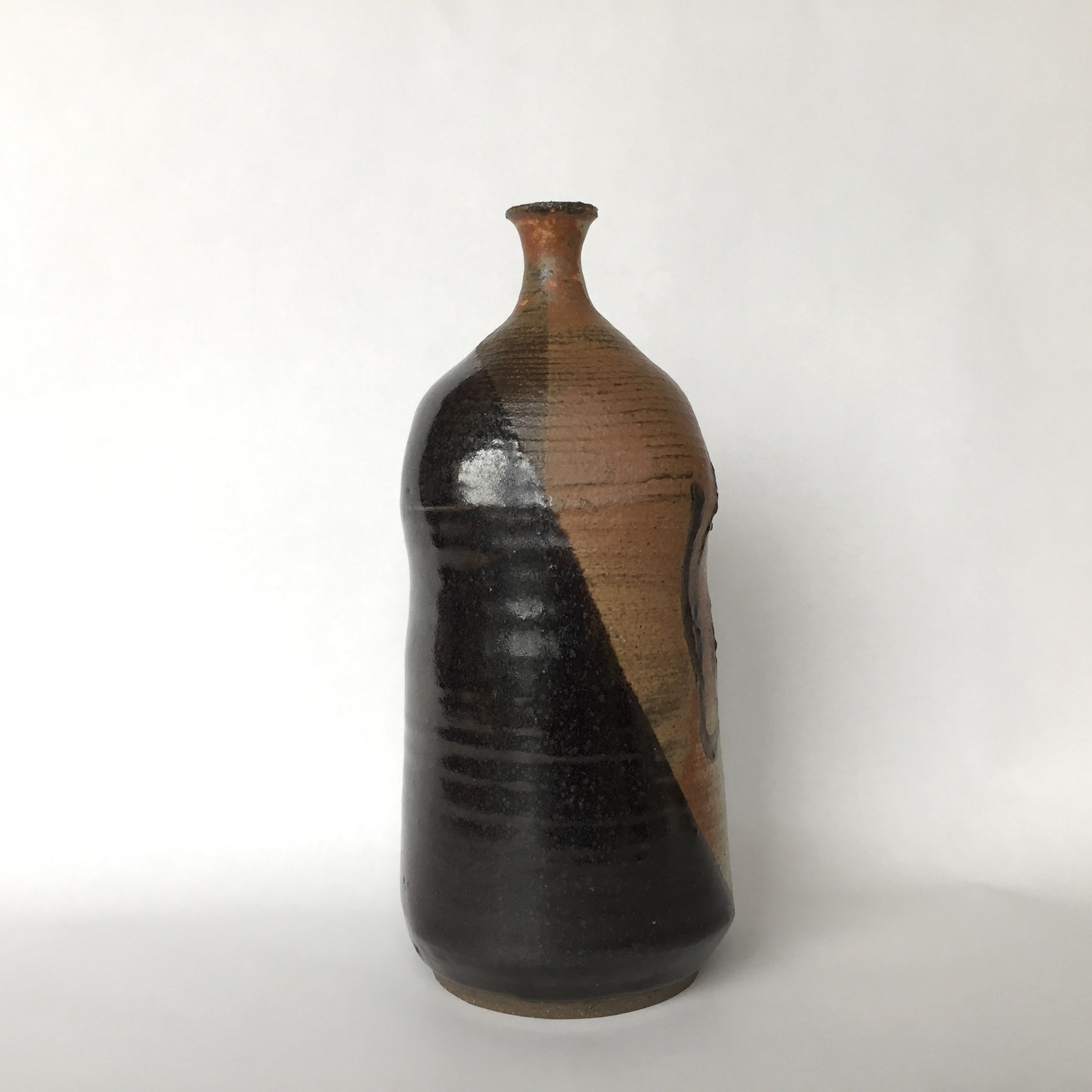 Decorative vase thin neck studio pottery vintage collectible Etsy