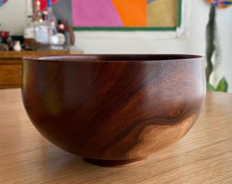Vintage Hand Turned Milo Wood Bowl, Jerry Kermode