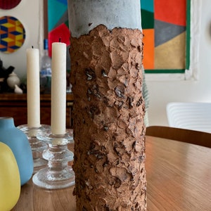 Tall Textured Ceramic VASE - vintage