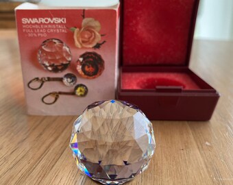 Round Faceted Swarovski Crystal in Original Box / Home