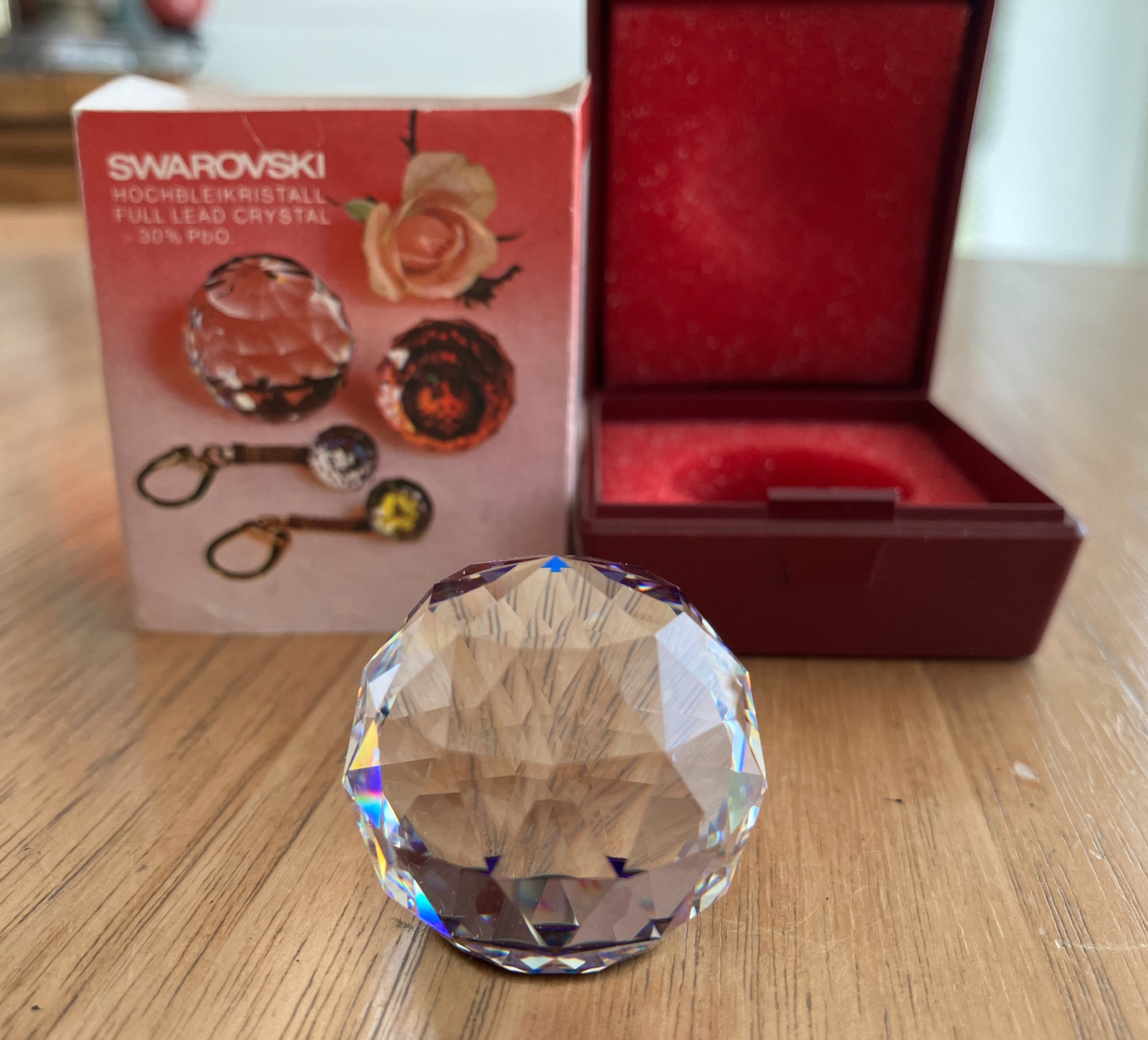Round Faceted Swarovski Crystal in Original Box / Home
