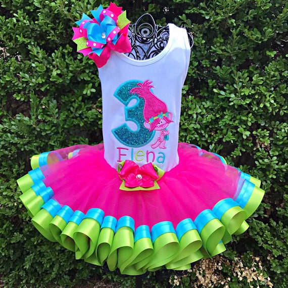 Poppy Trolls Tutu Set - Etsy España Poppy Trolls Tutu Set - Etsy España