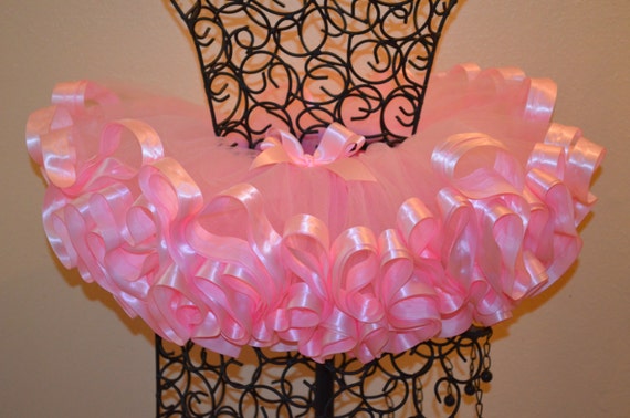 Baby Pink Ribbon Trimmed Tutu
