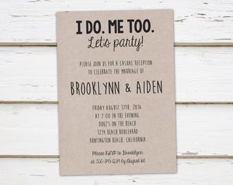 I Do Me Too Wedding Invitation Etsy
