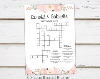 Custom Designed Wedding Crossword Printable File Bridal Etsy