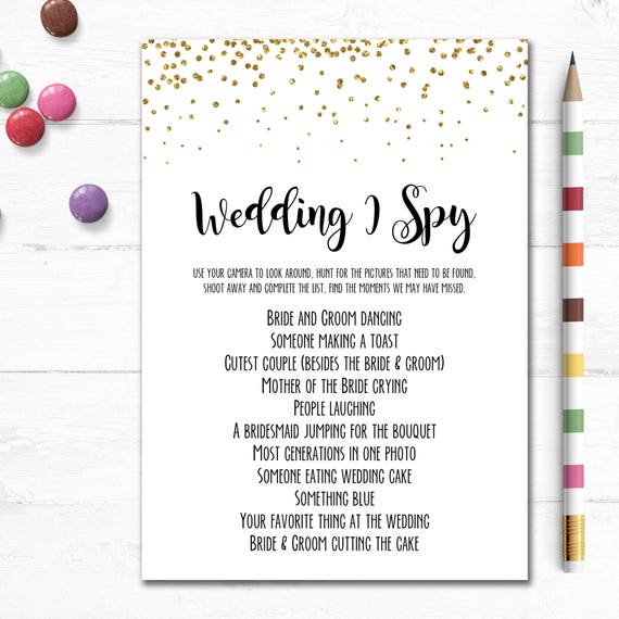 Printable Wedding I Spy Game Take A Picture Reception Game Bridal Printable Wedding I Spy Game Take A Picture Reception Game Bridal