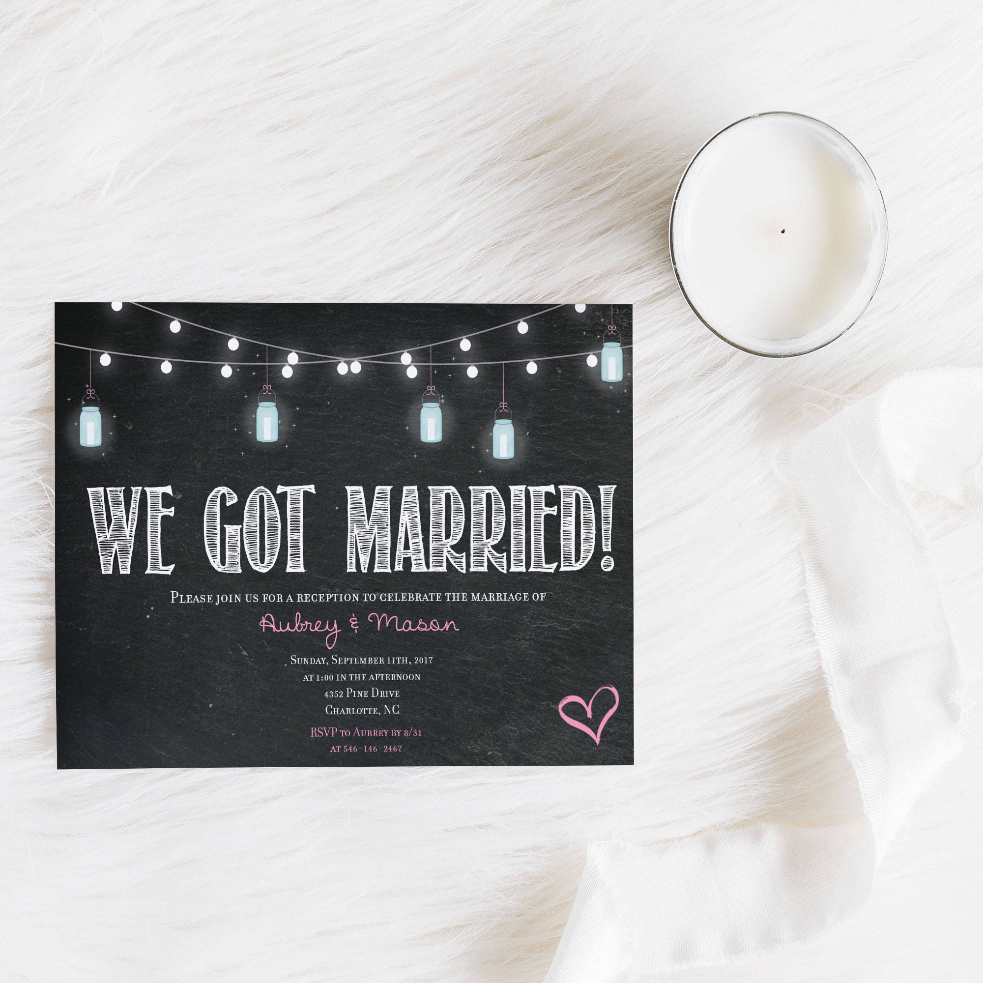 printable elopement wedding reception