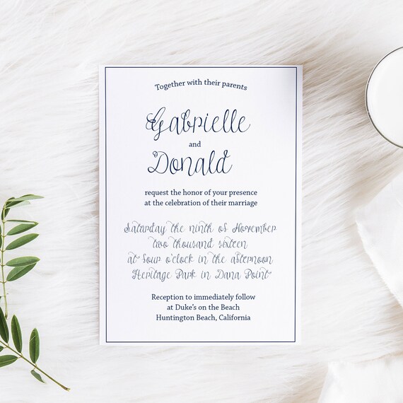 Printable Wedding Invitation, Navy White, Anchor, Nautical, Beach, Marine, Ocean, Yacht, Cruise, Naval, Reception, Coastal, Hawaii, MB115 Il_570xn