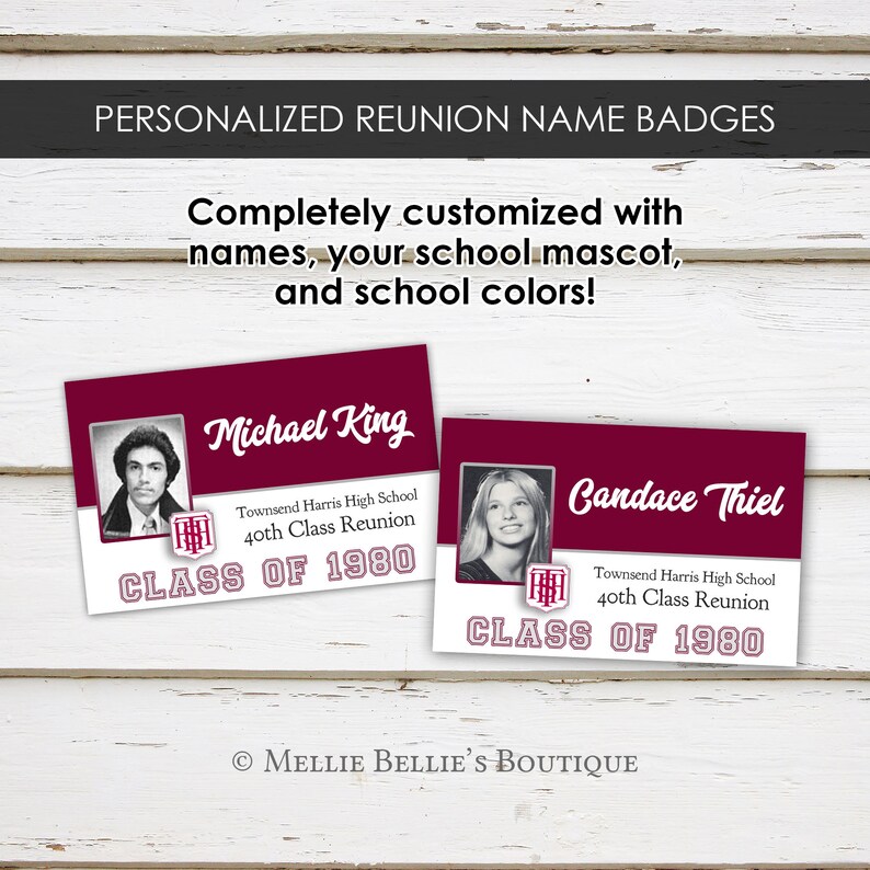 40th class reunion printable personalized name badges 40 year etsy