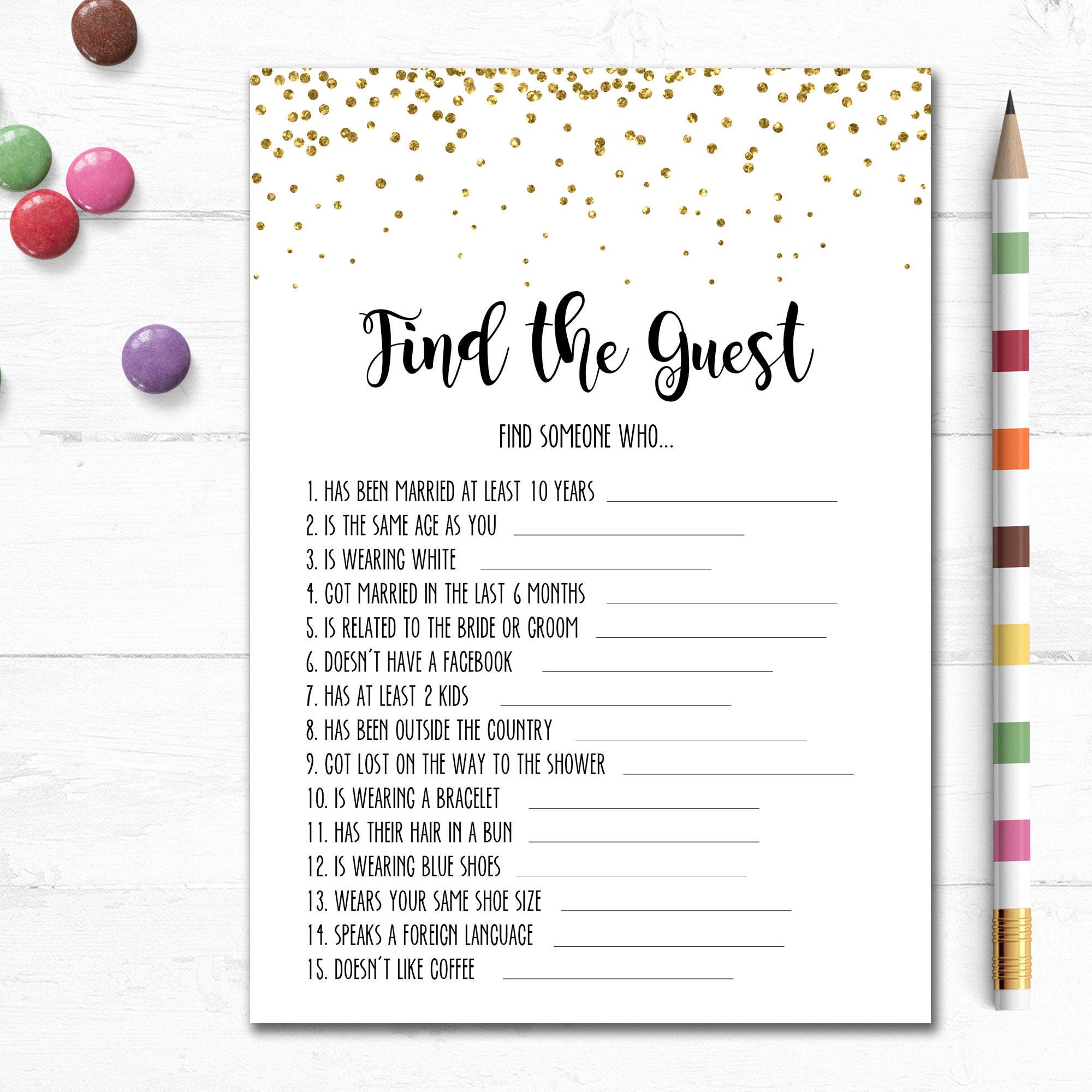 printable bridal shower game find the guest couples shower