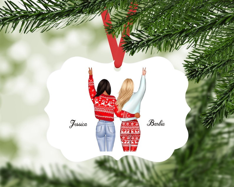 BFF Christmas Gift Personalized Best Friend Ornament Custom Gift Best Friends MB691 Gift for Besties Customized Gift for Her