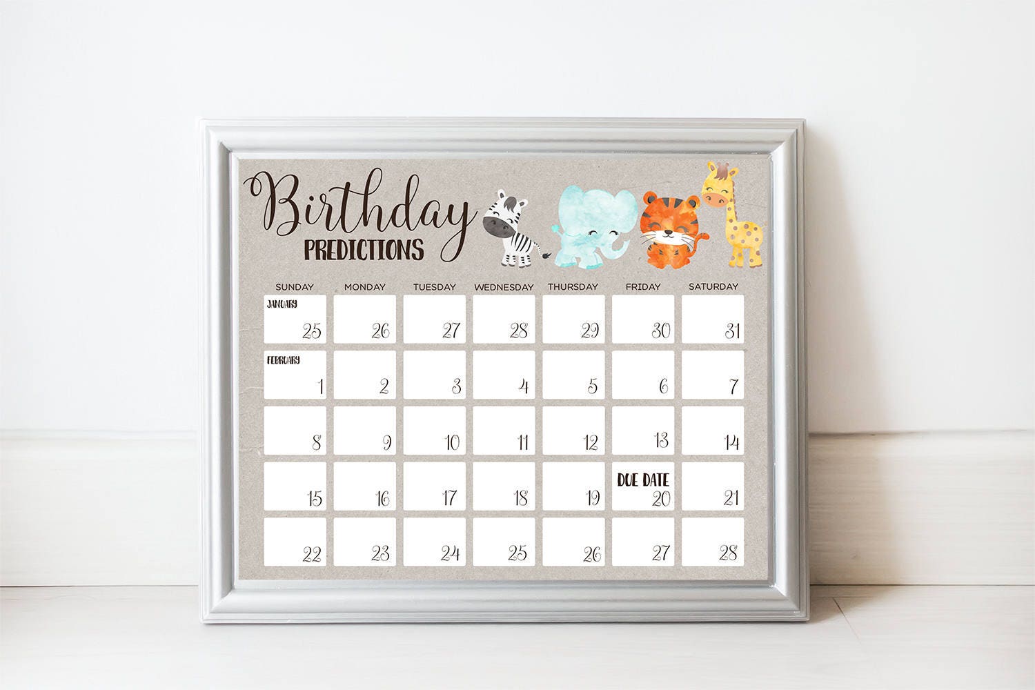 Printable Birthday Predictions Baby Shower Game Guess Due Date Printable Birthday Predictions Baby Shower Game Guess Due Date