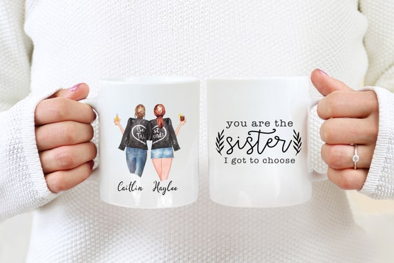 Personalized Best Friends Coffee Mug, Gift For Her, Christmas Gift for Bestie, BFFs, You are the Sister I Chose, Stocking Stuffer, MB660 Il_570xn