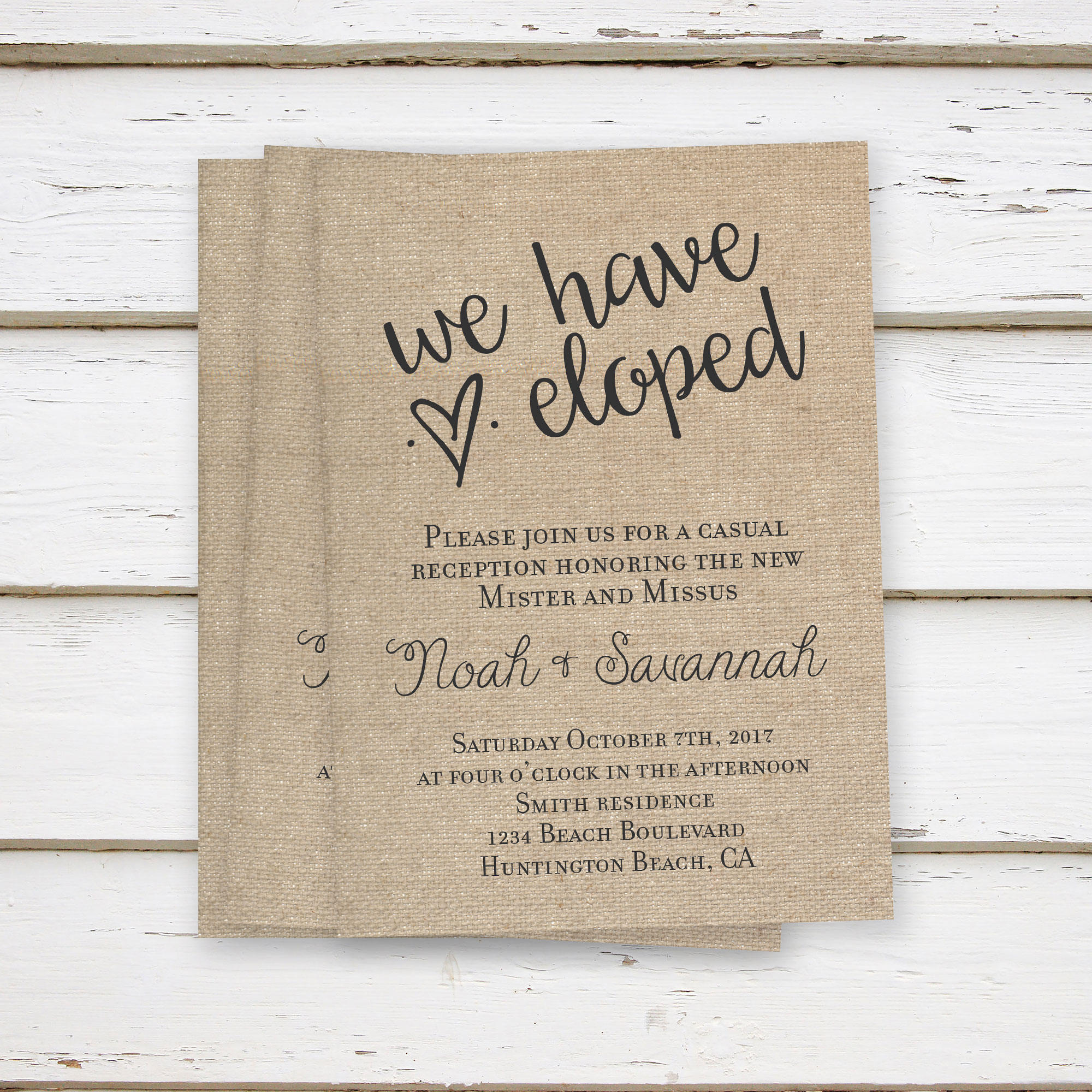 Printable Elopement Reception Invitation We Eloped Tied the Etsy
