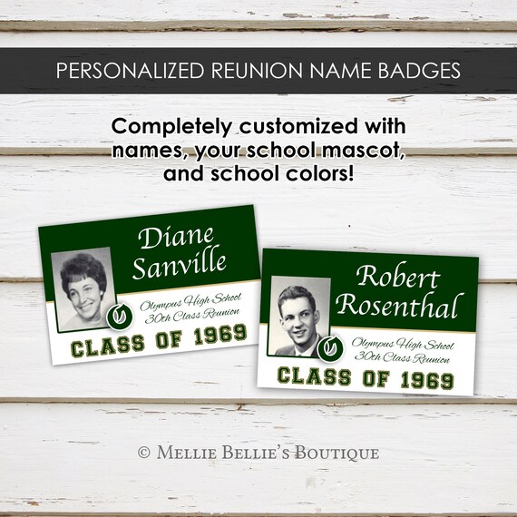 Name Template High School Reunion Digital Download 50 Year Green Templates Paper Party Supplies Kromasol Com