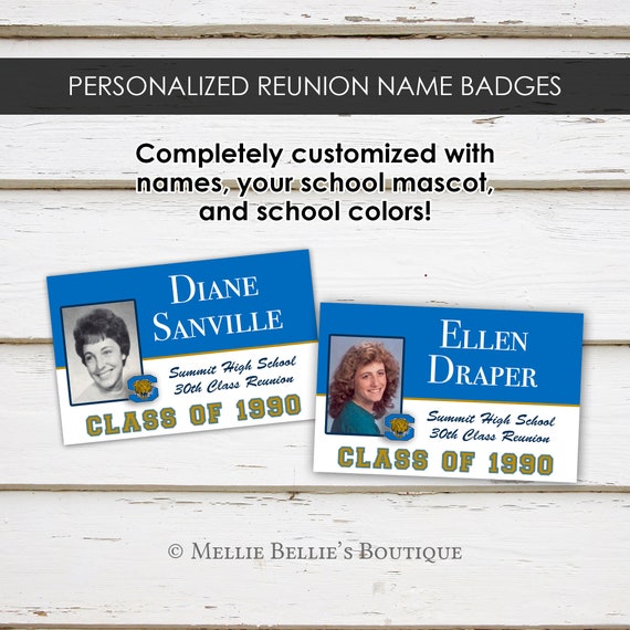 30th class reunion printable personalized name badges 30 year etsy