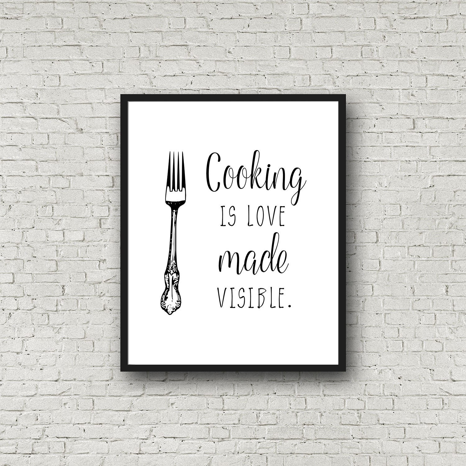 Printable Kitchen Wall Art Love Made Visible Cooking Fork