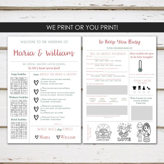 Fun Infographic Wedding Program Unique Wedding Program Fun