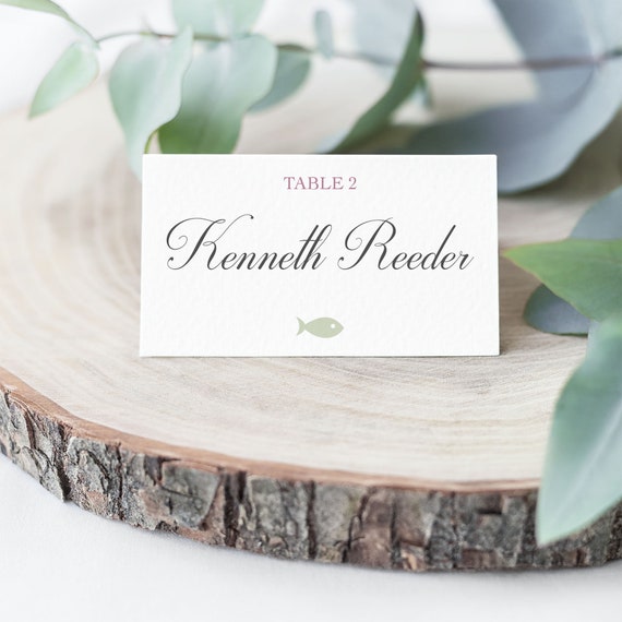 Printable Personalized Wedding Table Name Cards Wedding Place