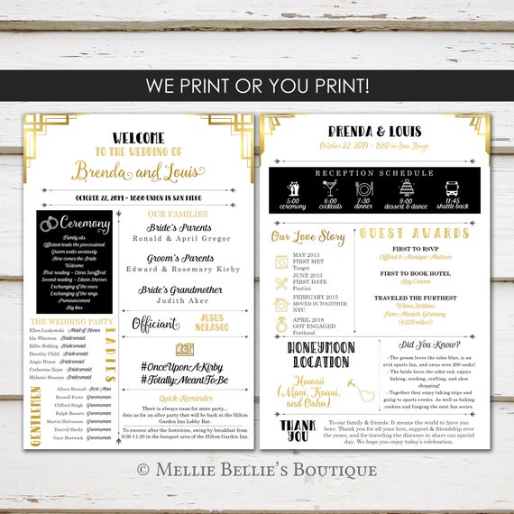 Fun Infographic Wedding Program Unique Wedding Program Fun