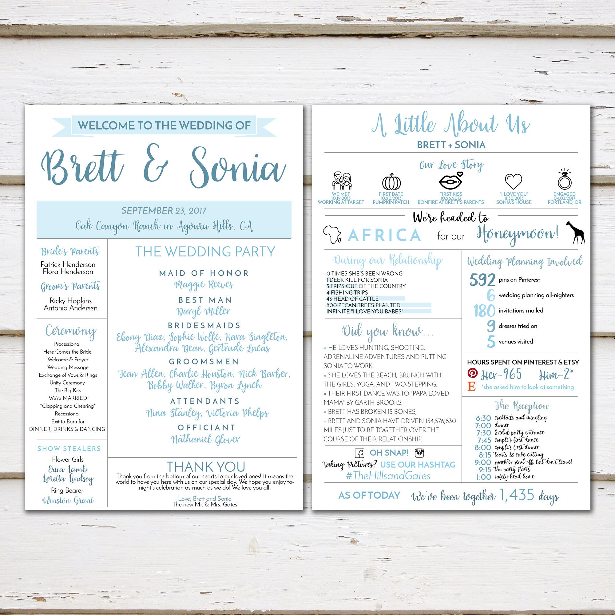 printable fun infographic wedding program unique wedding program