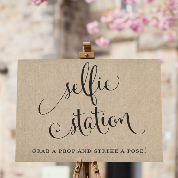 Printable Rustic Wedding Selfie Station Sign Photo Booth Props