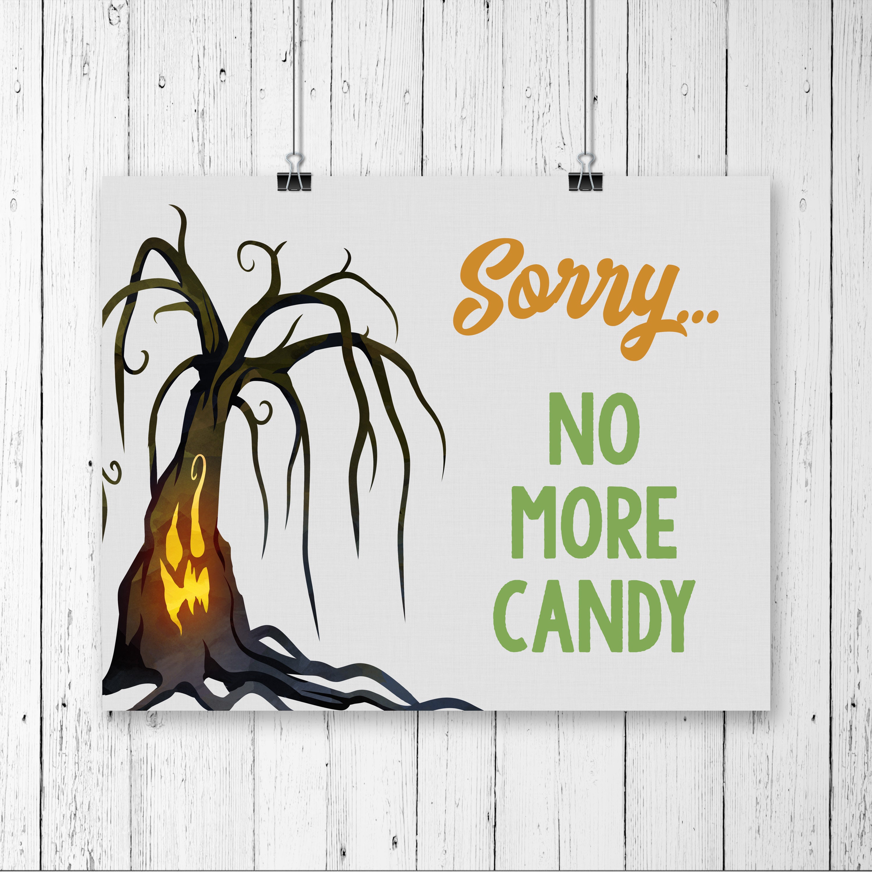 Printable Halloween No More Candy Sign Out of Candy Trick or Etsy