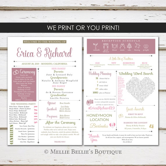 Fun Infographic Wedding Program Unique Wedding Program Fun