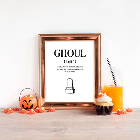 Printable Halloween Wall Art, Ghoul Definition, Dictionary Wall Art Printable, Digital, Living Room Decor, Holiday Decor, 8x10, MB006 Il_570xn