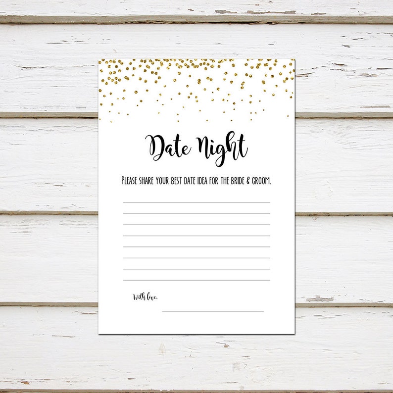 Printable Bridal Shower Game Date Night Ideas Couples | Etsy