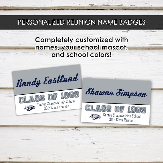 30th Class Reunion Printable Personalized Name Badges, 30 Year Class Reunion, High School, Digital Badge, Name Tag, Class of 1989, MB409 Il_570xn