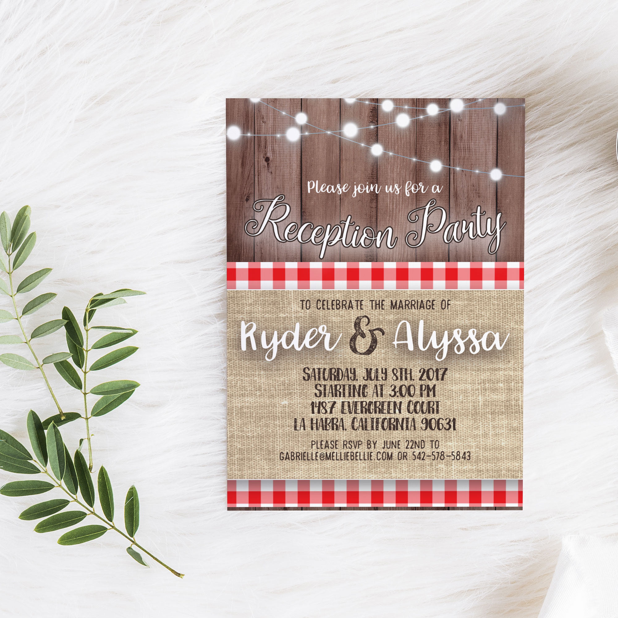printable reception party invitation i do bbq rustic summer