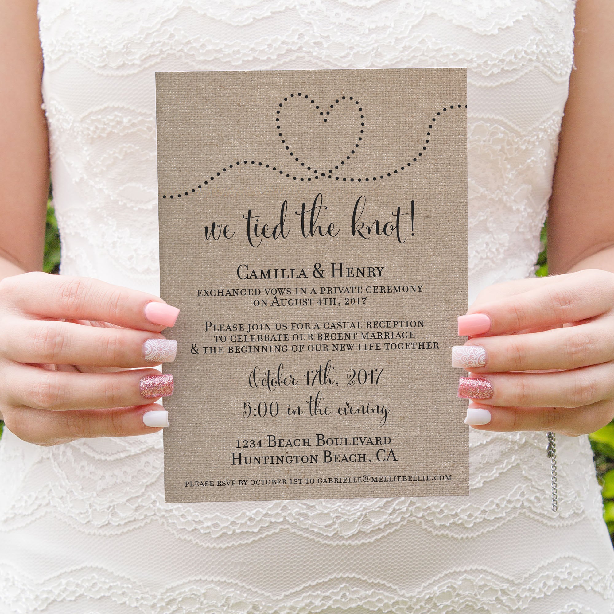 PRINTED Elopement Reception Invitations Elopement Etsy