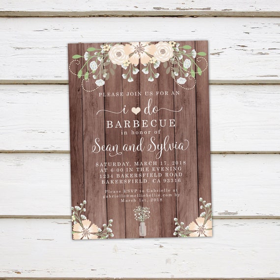 Printable I Do Bbq Invitation Post Wedding Reception Already Etsy
