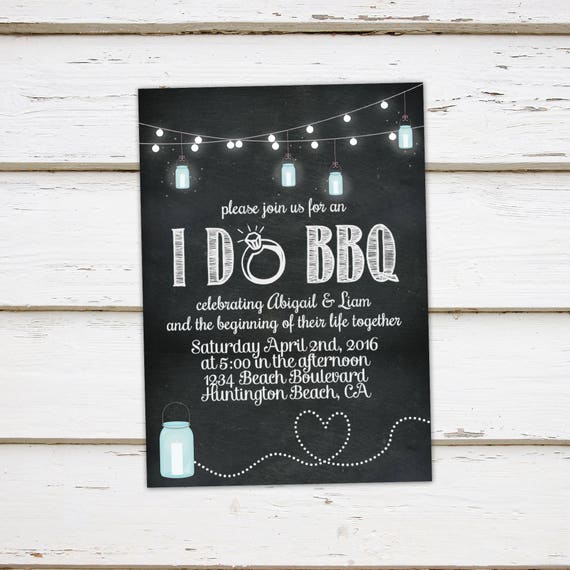 Printable I Do BBQ Elopement Reception Invitation, Couple's Shower, Reception Only, Engagement, Tied the Knot, Eloped, Married, MB055 Il_570xn