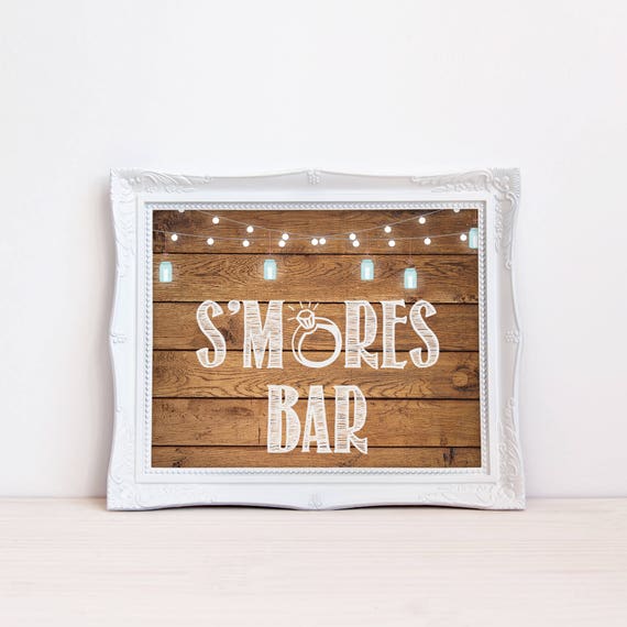 Printable S Mores Bar Sign Engagement Wedding Reception Etsy