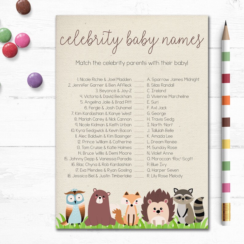 Printable Baby Shower Game Celebrity Baby Names Celebrity Etsy Printable Baby Shower Game Celebrity Baby Names Celebrity Etsy