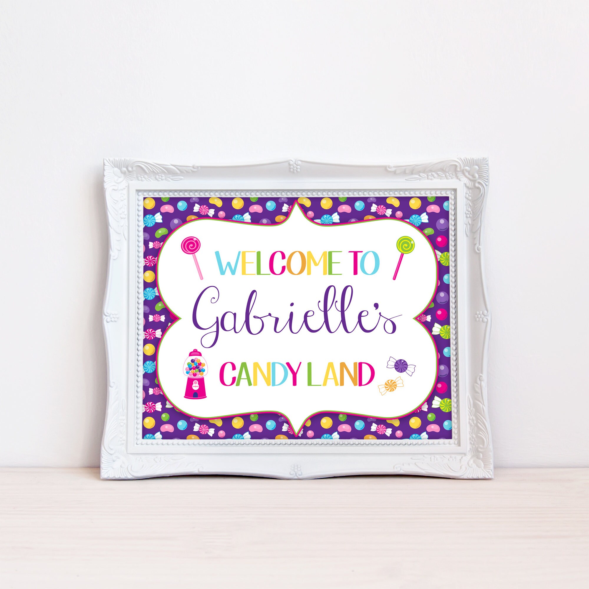 Printable Candy Themed Welcome Sign Birthday Sign Candy Land | Etsy