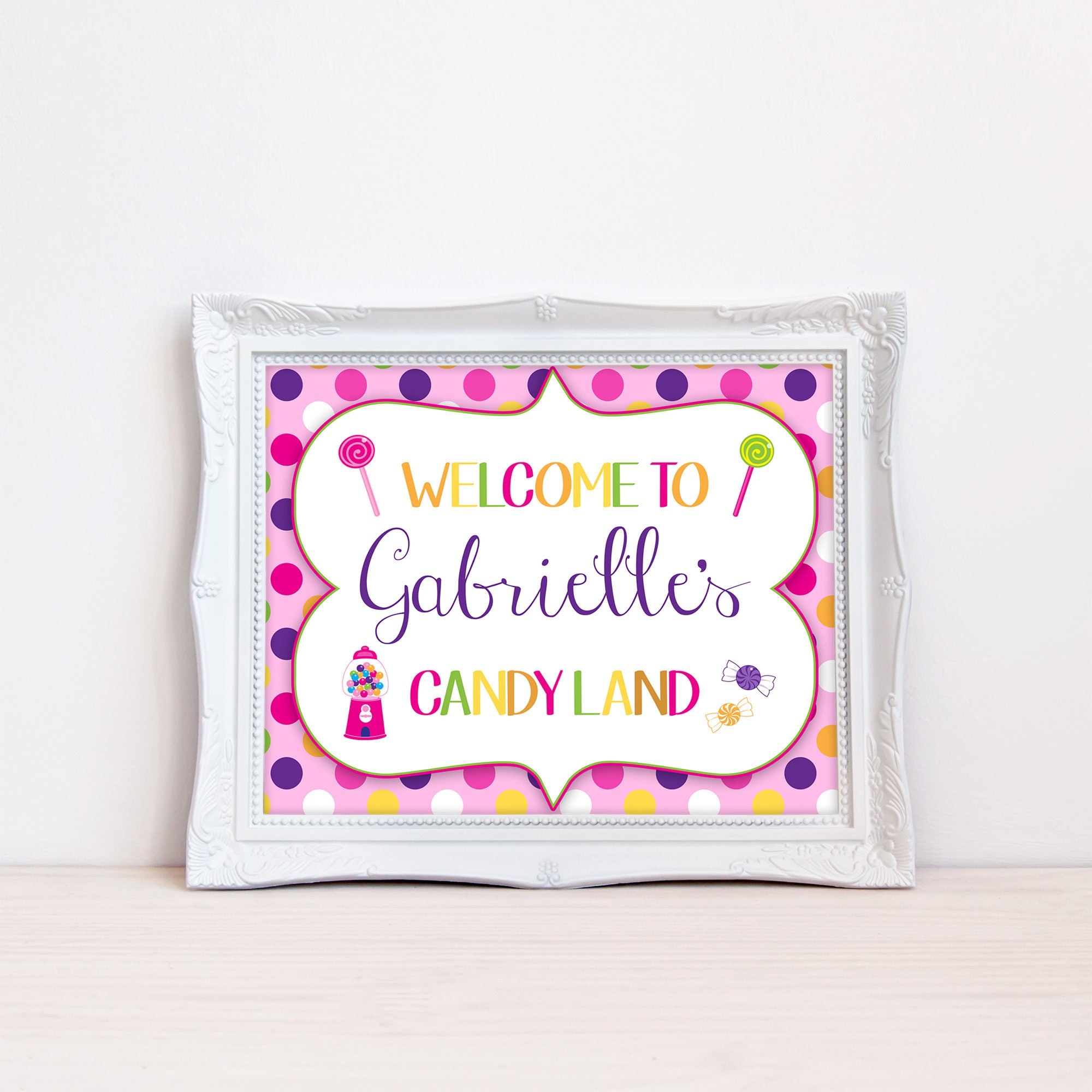 Printable Candy Themed Welcome Sign Birthday Sign Candy Land | Etsy