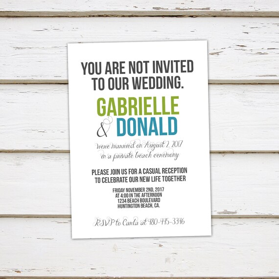 Printable Elopement Reception Invitation You Re Not Invited You