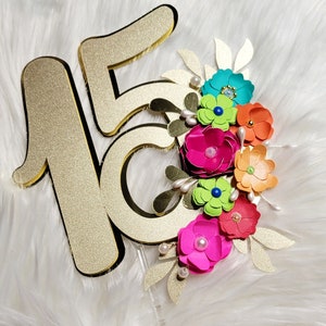 Quinceanera Topper | 15 Cake Topper | #15 topper | Fiesta Theme