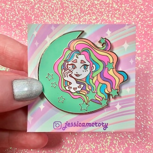 Glow in the Dark Starlite Starbrite Hard Enamel Pin | Celestial Magical Glow in the Dark Stars Cute Enamel Pin