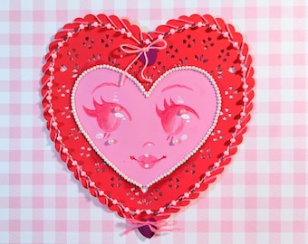 Handmade Vintage Valentine | Kitsch Retro Original Art Valentine