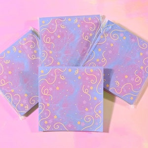 Magical Confetti Party Sticky Note Pad | Cute and colorful stationery sticky note pad with carnival confetti stars