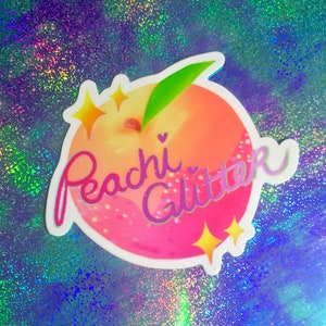 Peachiglitter Cute Peach Aesthetic Vinyl Sticker